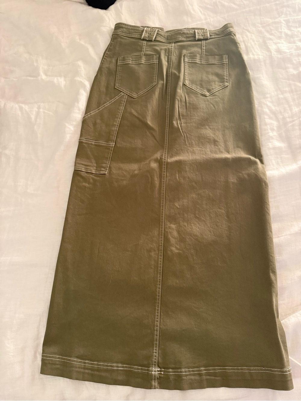 Pilcro Carpenter Maxi Skirt in Green from Anthropologie